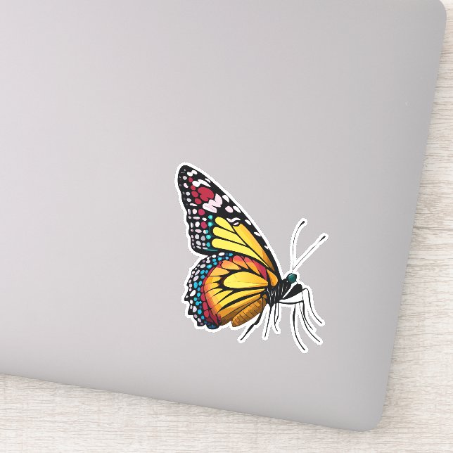 Pegatina Hermosa mariposa multicolor (Detalle)