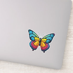Pegatina Hermosa mariposa multicolor