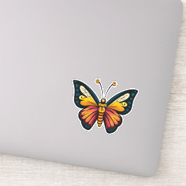 Pegatina Hermosa mariposa multicolor