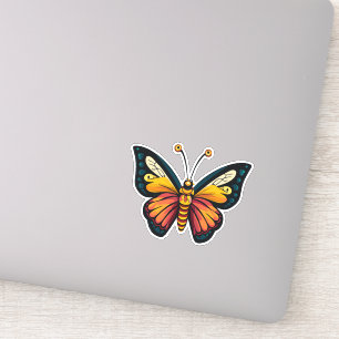 Pegatina Hermosa mariposa multicolor