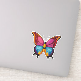 Pegatina Hermosa mariposa multicolor