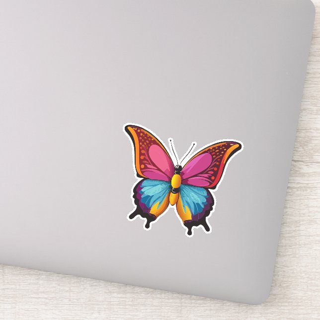 Pegatina Hermosa mariposa multicolor (Detalle)