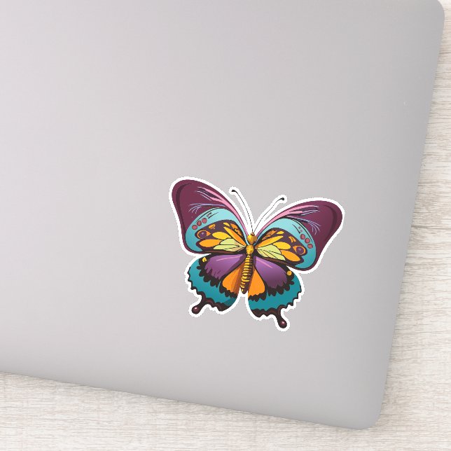 Pegatina Hermosa mariposa multicolor (Detalle)