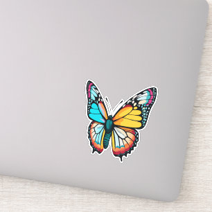 Pegatina Hermosa mariposa multicolor