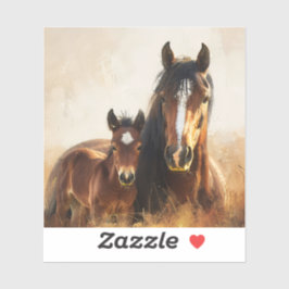 Pegatina Hermosa pintura de yegua y hueso