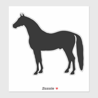 Pegatina Hermosa silueta de caballo de Stallion negro