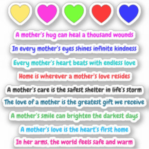 Pegatina Hermosas Palabras para Mamá (Citas de Amor) Sticke