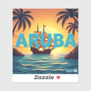 Pegatina Hermoso atardecer de aruba