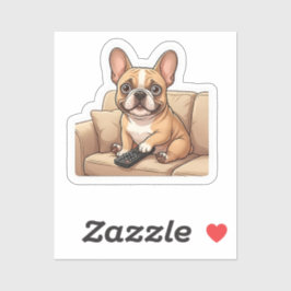 Pegatina Hermoso Bulldog Francés Mirando Caricaturas en la 