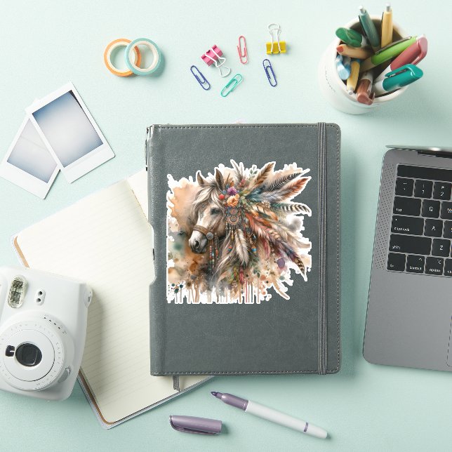 Pegatina Hermoso Caballo Boho (Funda para iPad)