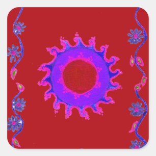 Pegatina Hermoso Impresionante Motif Indio Mehndi Maroon Ar