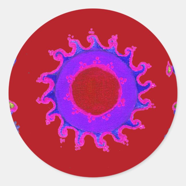 Pegatina Hermoso Impresionante Motif Indio Mehndi Maroon Ar (Anverso)