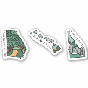 PEGATINA HERMOSO JUEGO DE TARJETAS POSTCARD DE ESTADOS UNID
