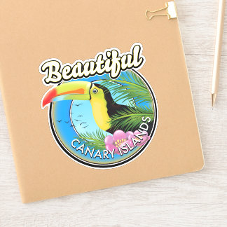 Pegatina Hermoso logo de estilo vintage de las islas Canari