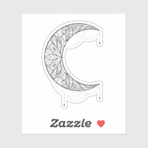 Pegatina Hermoso patrón Mandala Moon Design