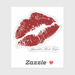 Pegatina Hermosos Labios Rojos Kissables