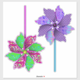 Pegatina Hermosos Swirls Dotado Púrpura y Pinta