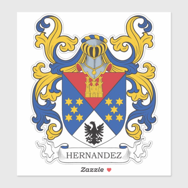 Pegatina Hernandez Family Crest (Hoja)
