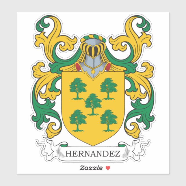 Pegatina Hernandez Family Crest (Hoja)