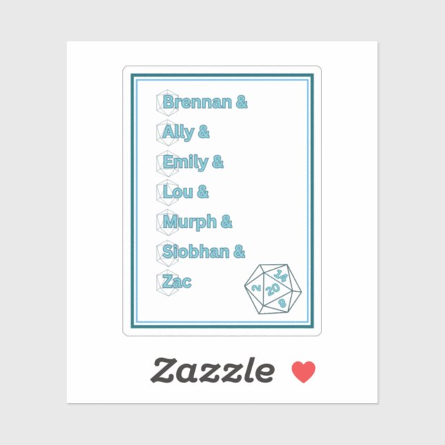 Pegatina Héroes intrépidos de Dimensión 20 (Hoja)