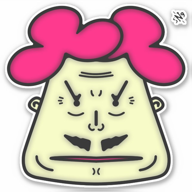 Pegatina Herr Mustache cara personalizado v1 (Anverso)