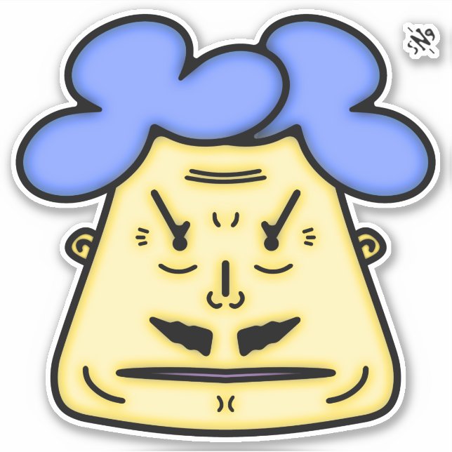 Pegatina Herr Mustache cara personalizado v2 (Anverso)