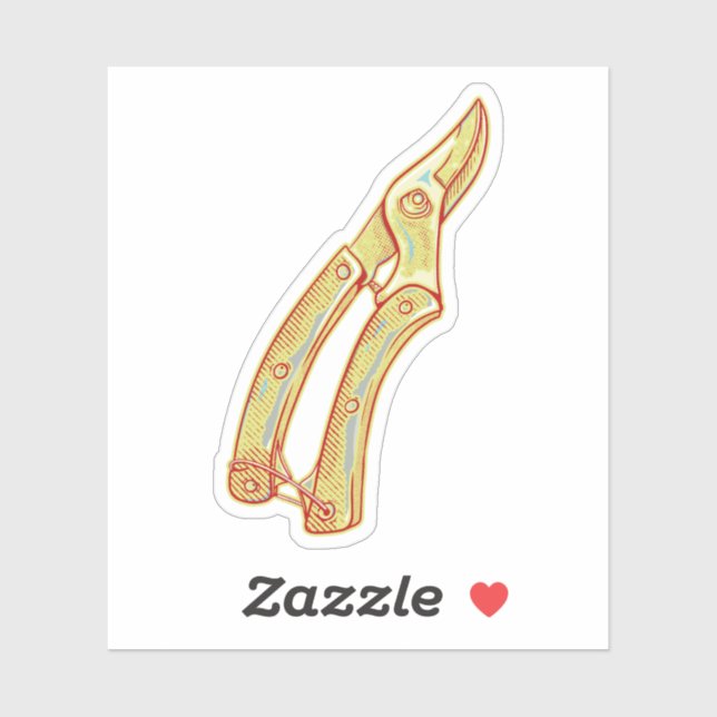 Pegatina Herramientas de jardinería de secateurs (Hoja)