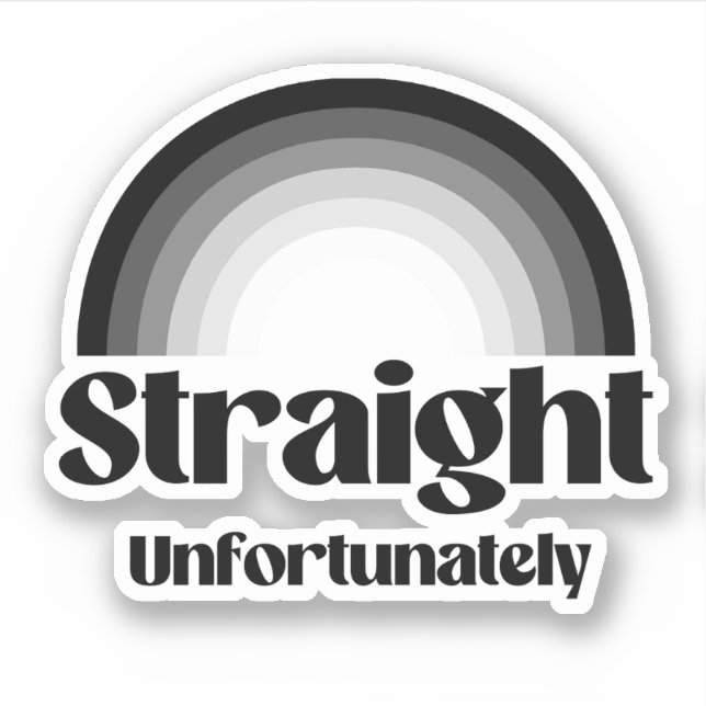 Pegatina Heterosexual desafortunadamente (Anverso)