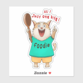 Pegatina Hi! Just One Bite! Cat — The Foodie’s Inner Voice