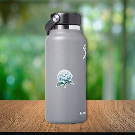 Pegatina Hidrangea Azul Flor Bonito Jardín Acuática