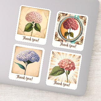 Pegatina Hidrangea Flores Groovy Retro Personalizadas