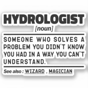 Pegatina Hidrólogo Sustantivo Amante de la Ciencia Estudian