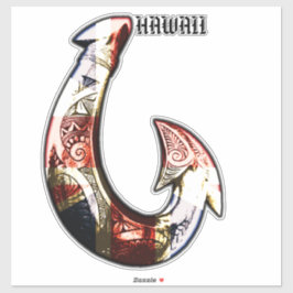 Pegatina HIFlag de Hawaii Tribal Hook