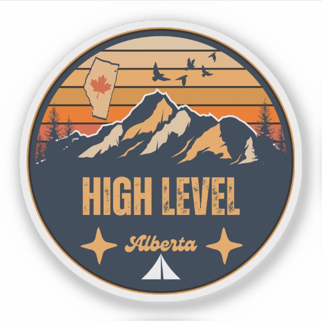 Pegatina High Level, Alberta (Anverso)