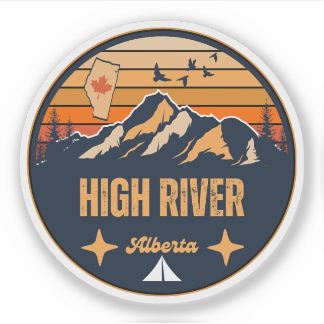 Pegatina High River, Alberta (Anverso)