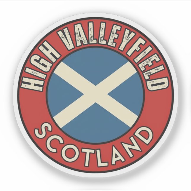 Pegatina High Valleyfield, Escocia (Anverso)