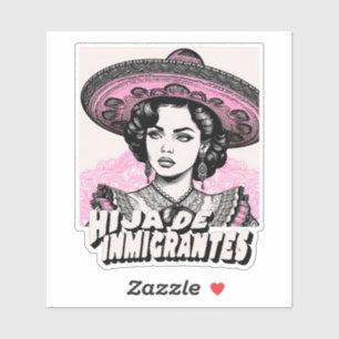 Pegatina Hija De Inmigrantes Hija Retro