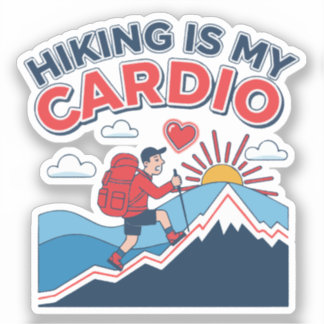 Pegatina Hiking Is My Cardio