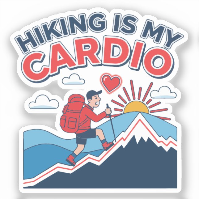 Pegatina Hiking Is My Cardio (Anverso)