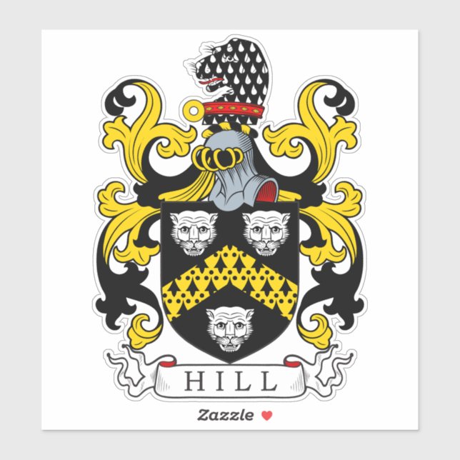 Pegatina Hill Family Crest (Hoja)