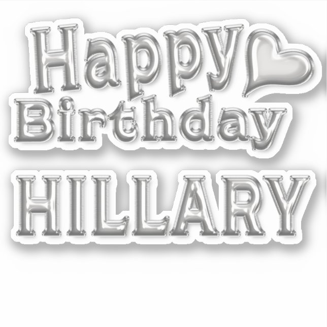 Pegatina Hillary Happy Birthday silver Aufkleber Sticker (Anverso)