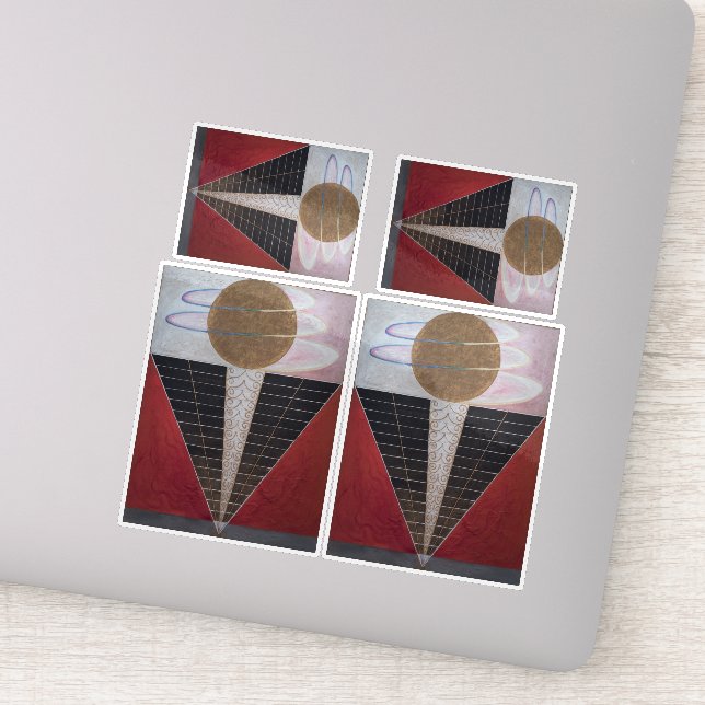 Pegatina Hilma Af Klint, Altarpiece Nº 2, Resumen de Arte (Detalle)