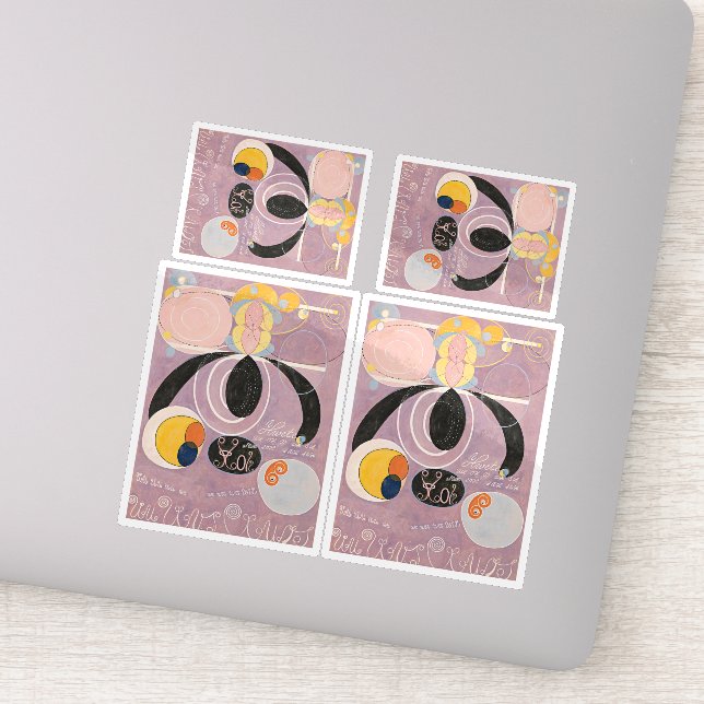 Pegatina Hilma Af Klint, La Diez Mayor No6, Arte Resumen (Detalle)