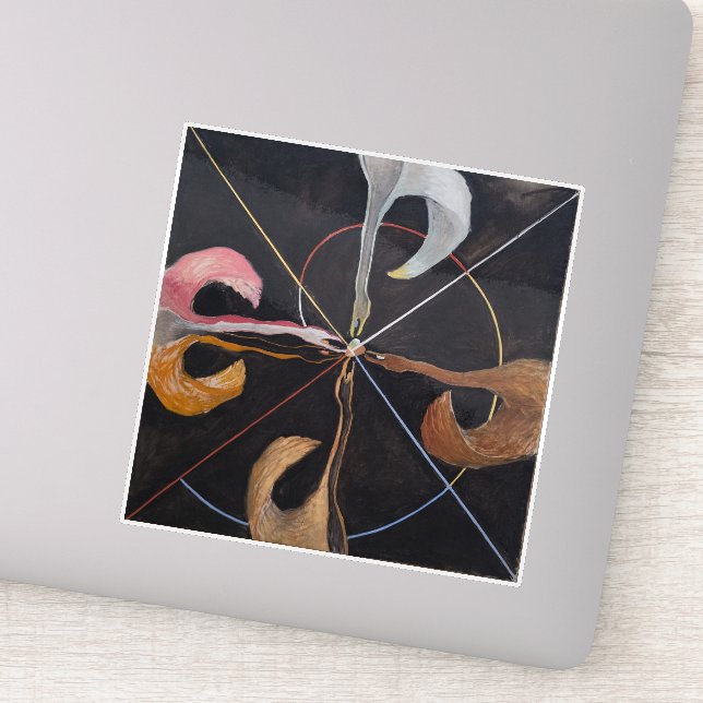 Pegatina Hilma Af Klint, The Swan No. 7, Resumen de Arte (Detalle)