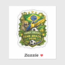 Hincha de Fútbol de Brasil 2026 Jaguar y Guacamayo