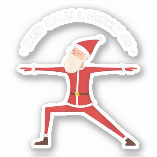 Pegatina Hinchas de Yoga Feliz Navidad Stress Santa Meditac (Anverso)