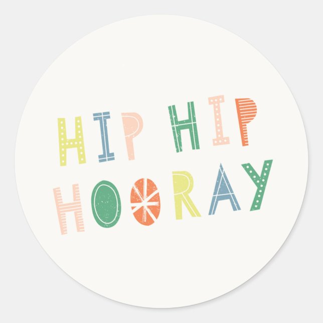 Pegatina Hip Hip Hooray - Cobalto (Anverso)