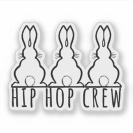 Pegatina Hip Hop Crew Cute Bunny Rabbits