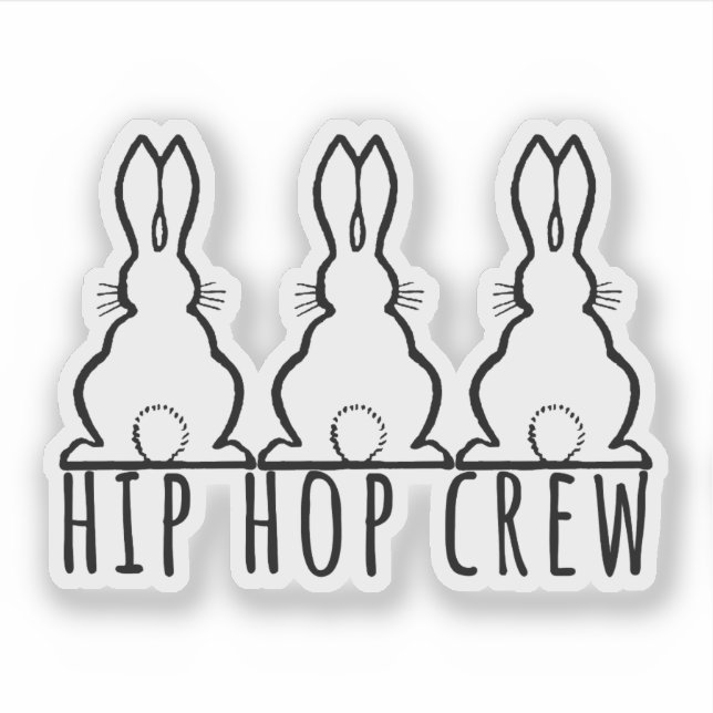 Pegatina Hip Hop Crew Cute Bunny Rabbits (Anverso)