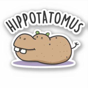 Pegatina Hip-potato-mus Funny Hippo Pun
